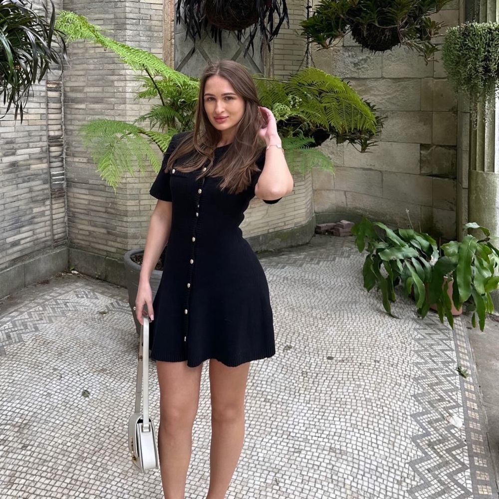 H&M Black Buttoned Mini Dress Casual